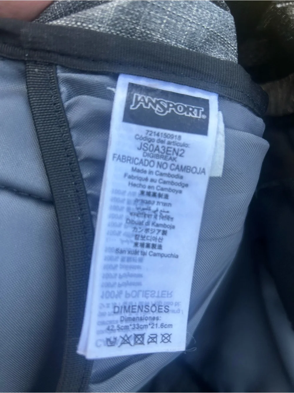 Jansport Digital Carry Digibreak men’s Gray Textured Backpack